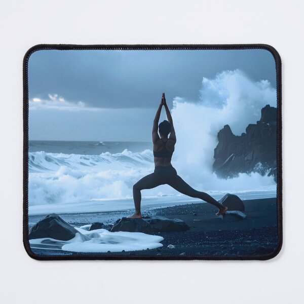 Item preview, Nature yoga on a volcanic beach – Zen art and inner strength designed and sold by Schoenenwald - Illustrations Uniques et Originales.