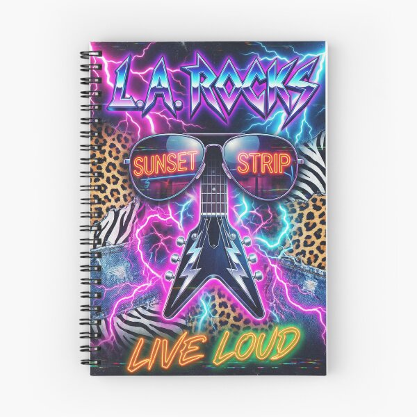 Item preview, L.A. ROCKS - Retro 80s Sunset Strip Neon Glam Metal Poster Art designed and sold by Cozy-Old-Pub.