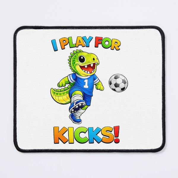 Item preview, Rexy the T-Rex Plays Soccer for Kicks – Cute Dinosaur Soccer Art for Kids designed and sold by SandpiperDesign.