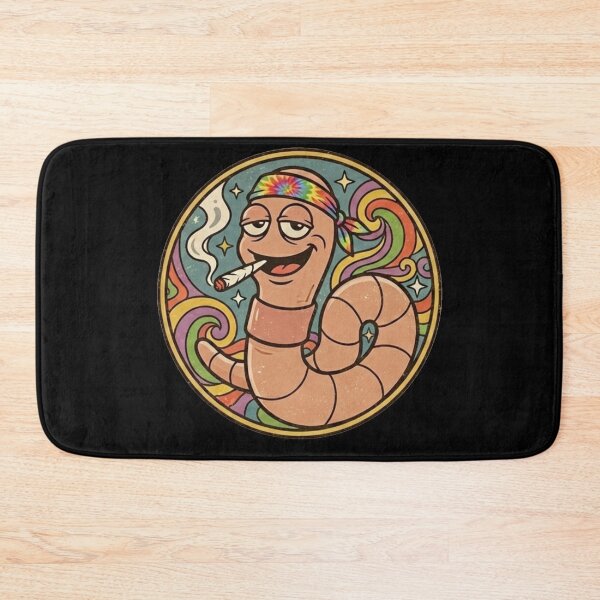 Item preview, Retro Stoned Worm - Psychedelic 70s Earthworm Mascot designed and sold by TSE DESIGN.