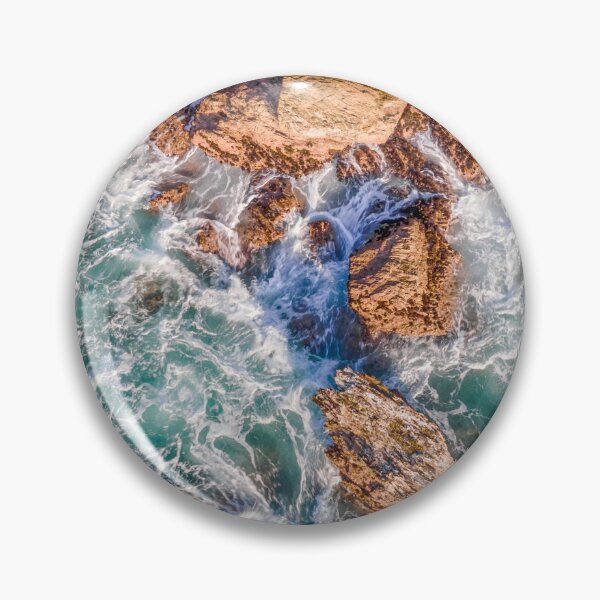 Item preview, Overhead view of waves crashing against the sea rocks designed and sold by HenrryRamirez.