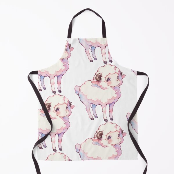 Item preview, Watercolor Sweet Fluffy Sheep with Purple Eyes and Pink Blushing Face designed and sold by Jagamusubi.
