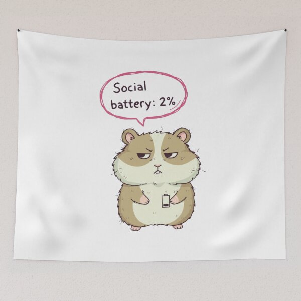 Item preview, Social battery 2% designed and sold by HeyHas.