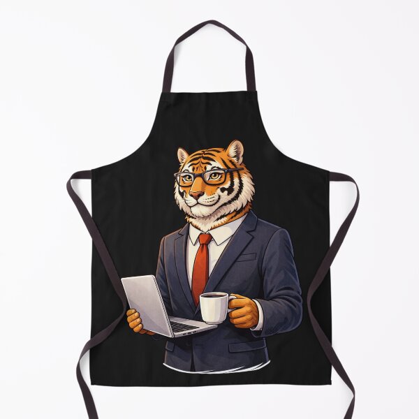 Item preview, Smart Corporate Tiger with Laptop – Office Hustle Work Life Animal Art designed and sold by ColorSplash123.