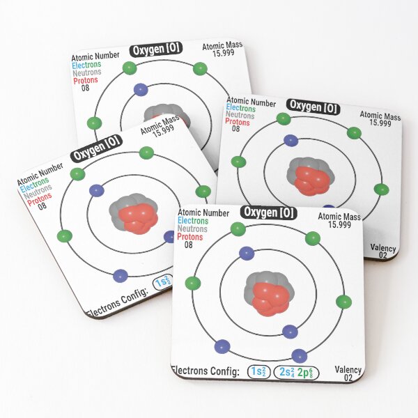 Item preview, Oxygen Atom Structure Diagram (O) with Electrons and Nucleus designed and sold by ElmonirPress.