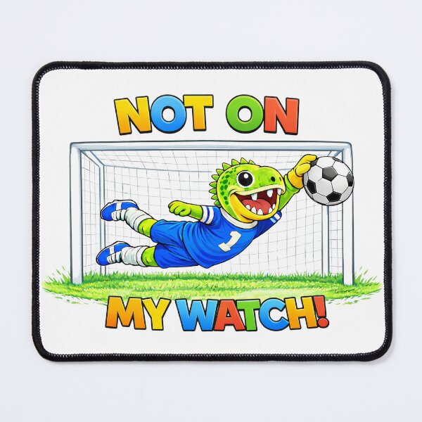 Item preview, Rexy the T-Rex Soccer Goalie – “Not On My Watch!” Funny Dinosaur Goalkeeper Art for Kids designed and sold by SandpiperDesign.