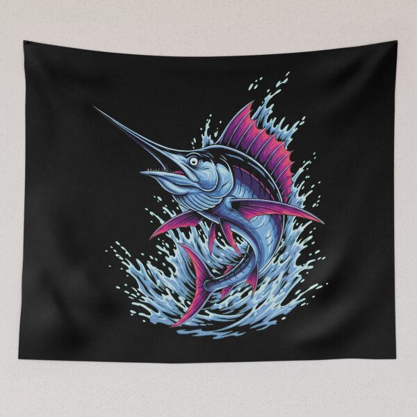 Item preview, Vibrant Blue Marlin Sport Fishing - Neon Splash Edition designed and sold by ifundesign.