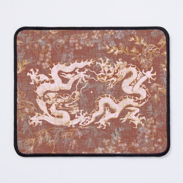 Item preview, Ancient Dragons - Burnt Sienna Brown Vintage Multicolor Floral and Linen designed and sold by LoveAlways-AEP.