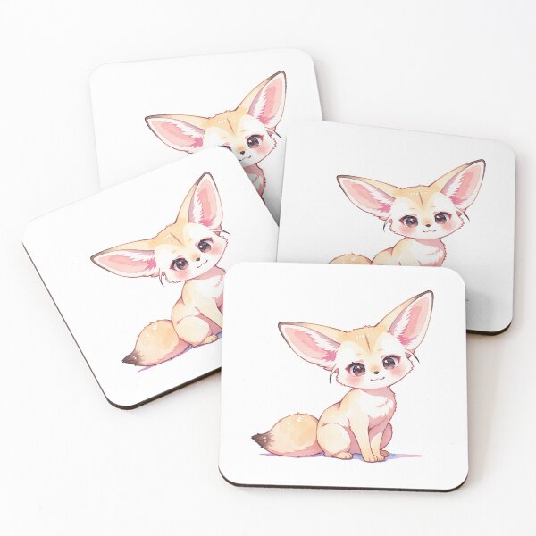 Item preview, Watercolor Sweet Fennec Fox with Large Ears and Warm Golden Tones designed and sold by Jagamusubi.