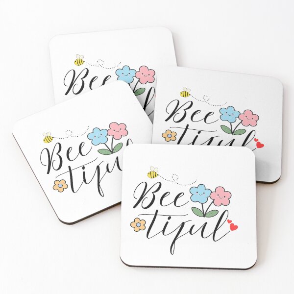 Item preview, Bee tiful – Cute Bee & Smiling Flowers Pun Quote | Kawaii Positive Illustration designed and sold by AESTHETIC-FLAIR.