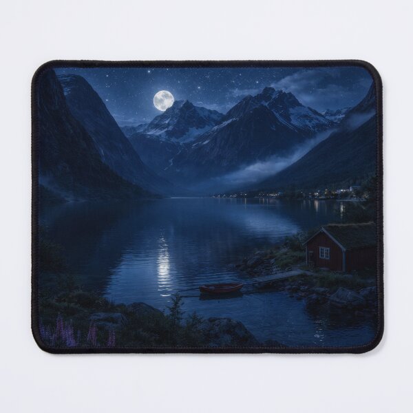 Item preview, Scandinaviam lake at night designed and sold by ArtStore-EC.