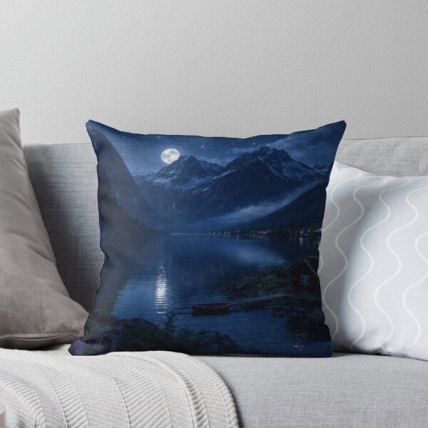 Item preview, Scandinaviam lake at night designed and sold by ArtStore-EC.