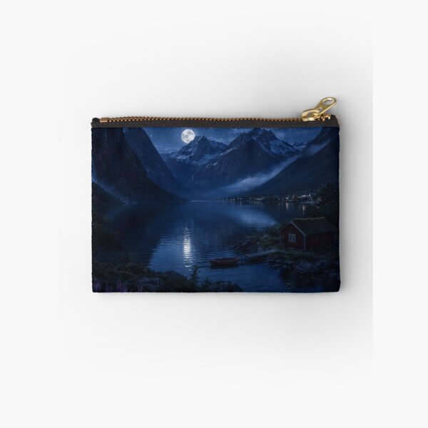 Item preview, Scandinaviam lake at night designed and sold by ArtStore-EC.