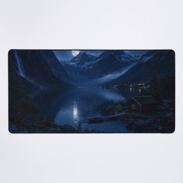 Item preview, Scandinaviam lake at night designed and sold by ArtStore-EC.