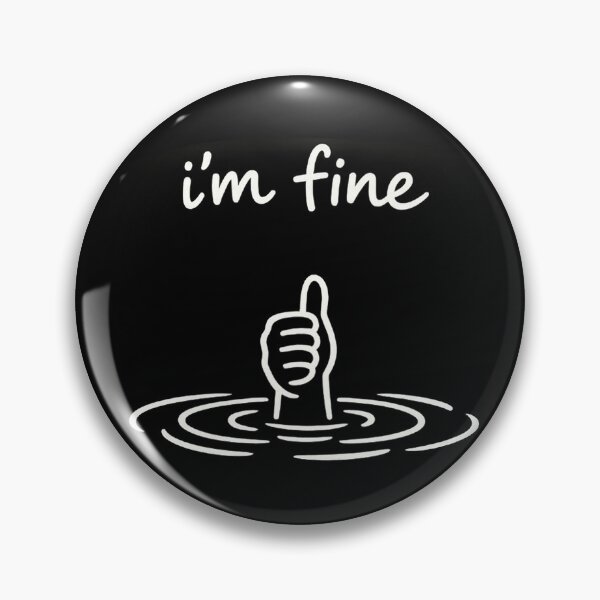 Item preview, I’m Fine | Dark Humor Thumbs-Up Illustration designed and sold by YG - YiddisheGesheft.