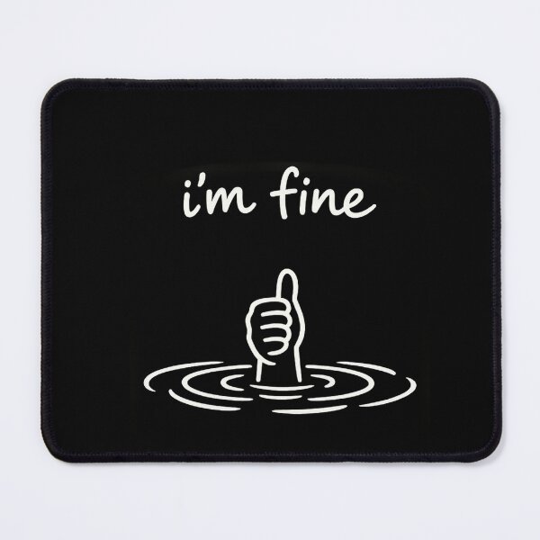 Item preview, I’m Fine | Dark Humor Thumbs-Up Illustration designed and sold by YG - YiddisheGesheft.