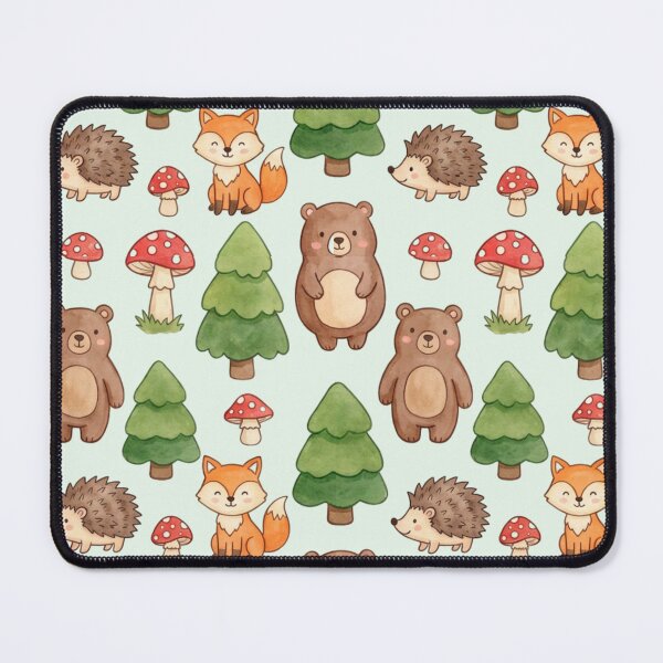 Item preview, Woodland Forest Animals Pattern - Watercolor Nursery Wallpaper & Fabric Design designed and sold by HappySproutArt.