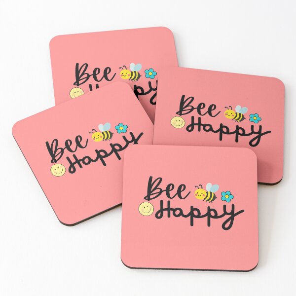 Item preview, Bee Happy – Cute Bee Pun Quote with Smiley | Kawaii Positive Illustration designed and sold by AESTHETIC-FLAIR.
