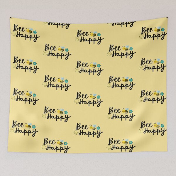 Item preview, Bee Happy – Cute Bee Pun Quote with Smiley | Kawaii Positive Illustration designed and sold by AESTHETIC-FLAIR.