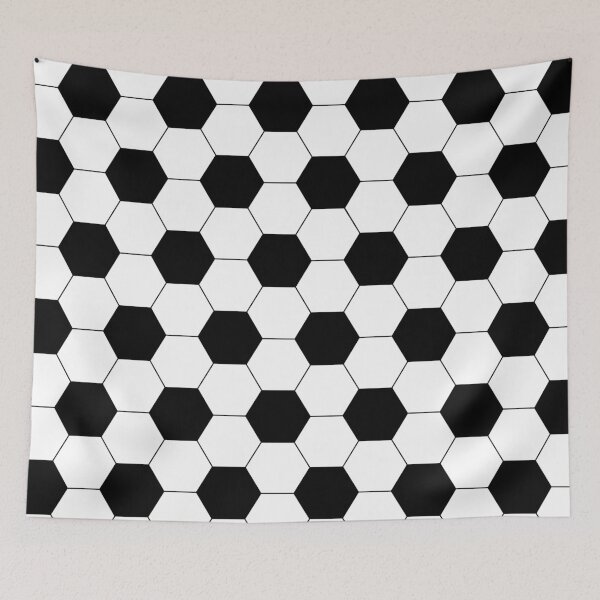 Item preview, Black and White Football Soccer Ball Hexagon Pattern designed and sold by Omefis.