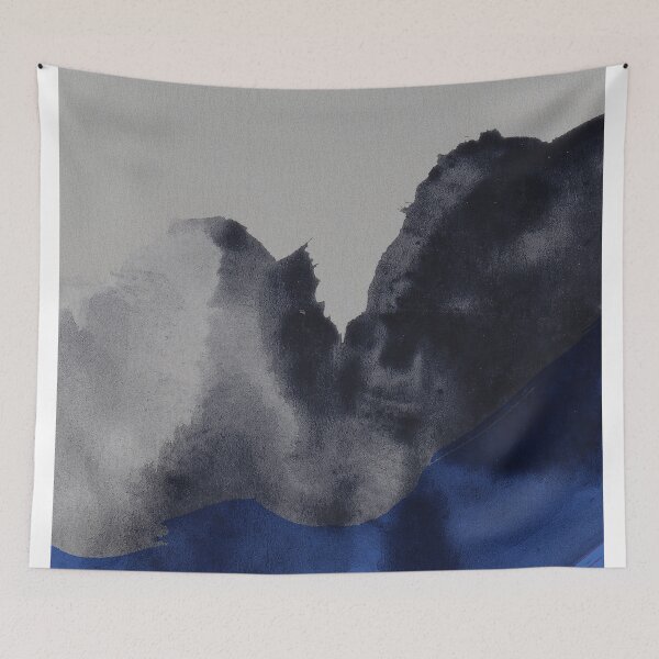 Item preview, The Tidal Shift – Modern Minimalist Blue and Grey Print designed and sold by 3721 Gallery.