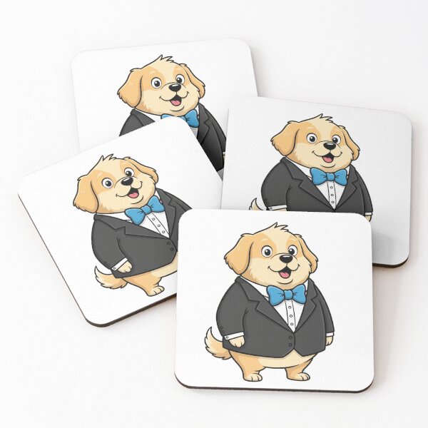 Item preview, Dapper Golden Retriever in a Tuxedo with Blue Bow Tie designed and sold by ToonyTeez.