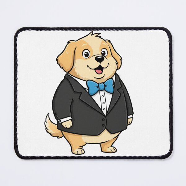 Item preview, Dapper Golden Retriever in a Tuxedo with Blue Bow Tie designed and sold by ToonyTeez.