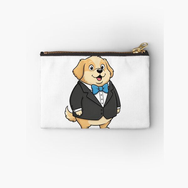 Item preview, Dapper Golden Retriever in a Tuxedo with Blue Bow Tie designed and sold by ToonyTeez.