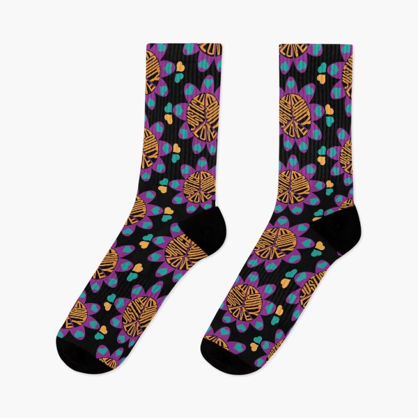 Item preview, Purple Teal Gold Black Peace Love Justice Equity Flower on Black designed and sold by Digitalmyth's Designs.