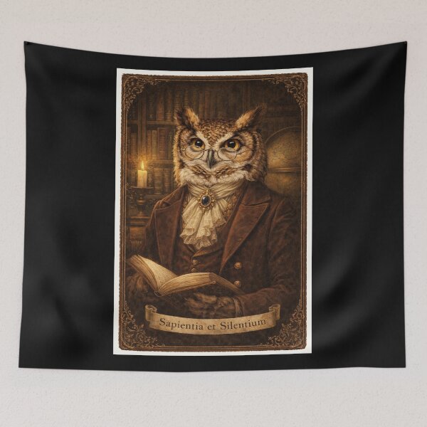 Item preview, Wise Scholar Owl Victorian Portrait - Dark Academia Vintage Art designed and sold by freackly.