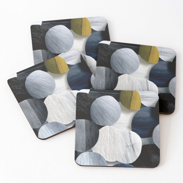 Item preview, Textured Abstract Black White and Yellow Circles  designed and sold by DGtaLrtcom.
