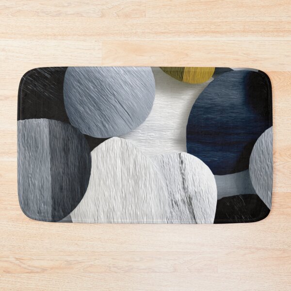 Item preview, Textured Abstract Black White and Yellow Circles  designed and sold by DGtaLrtcom.