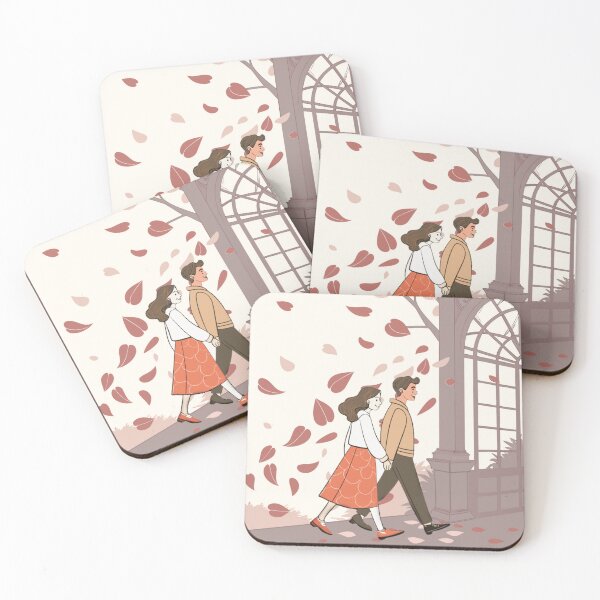 Item preview, Romantic Valentine Couple Walking Together | Aesthetic Love Illustration designed and sold by A1MarketDesigne.