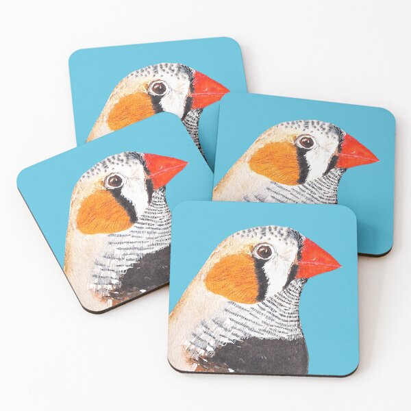 Item preview, Australian Zebra Finch bird watercolour painting designed and sold by art-elodie-g.