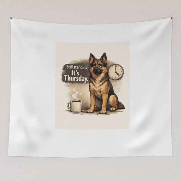 Item preview, Still Standing – German Shepherd Thursday Mood designed and sold by Zampettalibera.