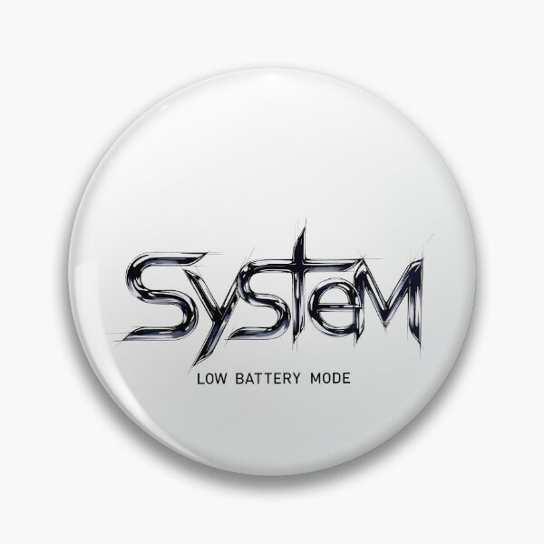 Item preview, Modo de batería baja del SISTEMA: logotipo de Chrome Cyber Tech (metal incompleto) designed and sold by Ajdaprint.