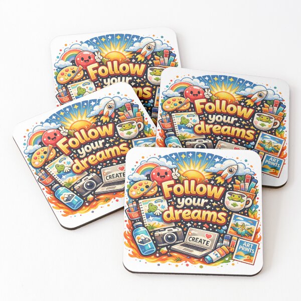 Item preview, Follow Your Dreams – Colorful Creative Motivation Art designed and sold by Bassui.