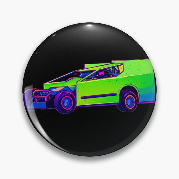Item preview, Vaporwave Modified Race Car | Neon Green Dirt Track Racer designed and sold by MACodDesigns.
