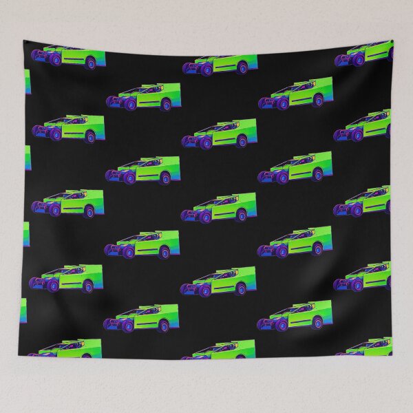 Item preview, Vaporwave Modified Race Car | Neon Green Dirt Track Racer designed and sold by MACodDesigns.