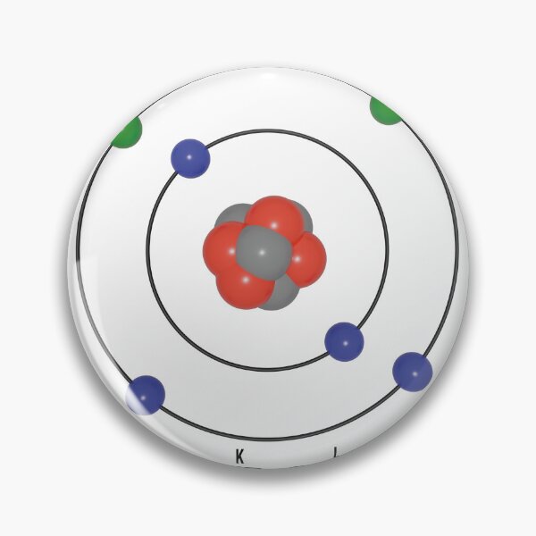 Item preview, Carbon Atom Structure Diagram (C) with Electrons and Nucleus designed and sold by ElmonirPress.