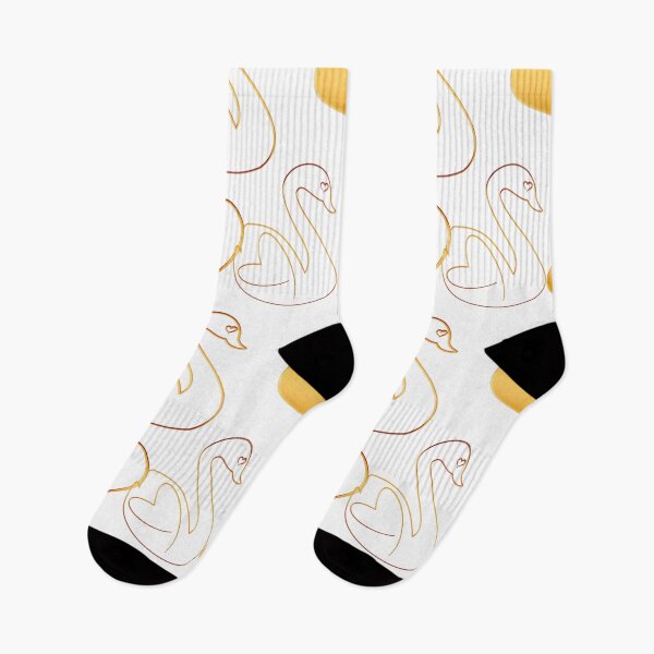 Item preview, Golden swans in love on white designed and sold by Yamy Morrell Art and Design.