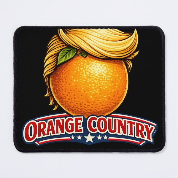 Item preview, ORANGE COUNTRY – Satirical Orange Mascot Hair Parody (Patriotic Colors) designed and sold by Ajdaprint.