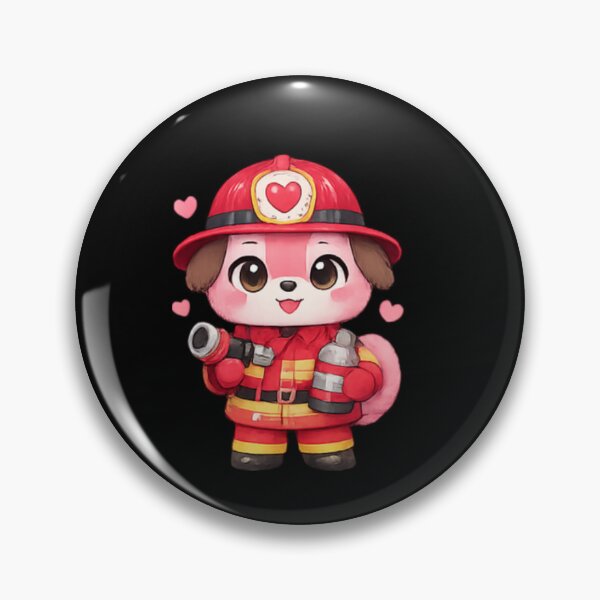 Item preview, Pink Firefighter Dog - Kawaii Animals designed and sold by DamioPolArt.