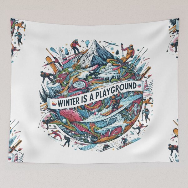 Item preview, Alpine Winter Illustration – Milano Cortina 2026 | Hand-Drawn Mountain Sports Art designed and sold by doorzz.