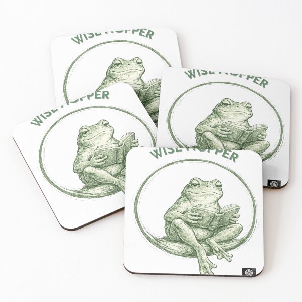 Item preview, Wise Hopper – Scholarly Frog Reading a Book Illustration designed and sold by HOUSE OF TIST.