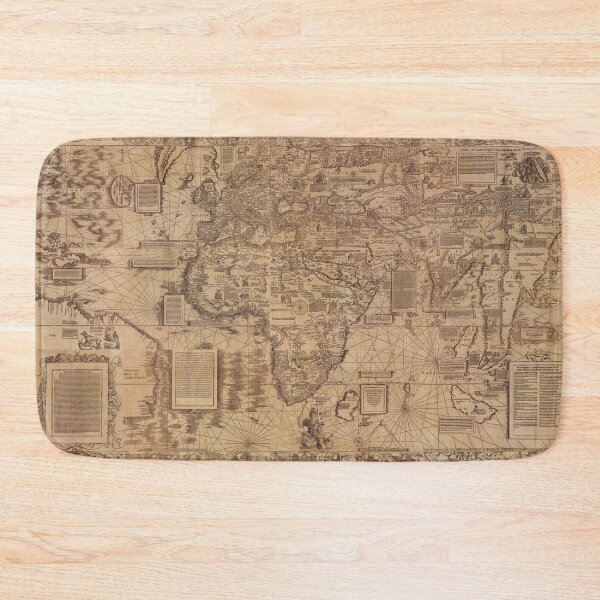 Item preview, Old Vintage Map of the World 1516 by Martin Waldseemuller Historical Design designed and sold by Artycom.