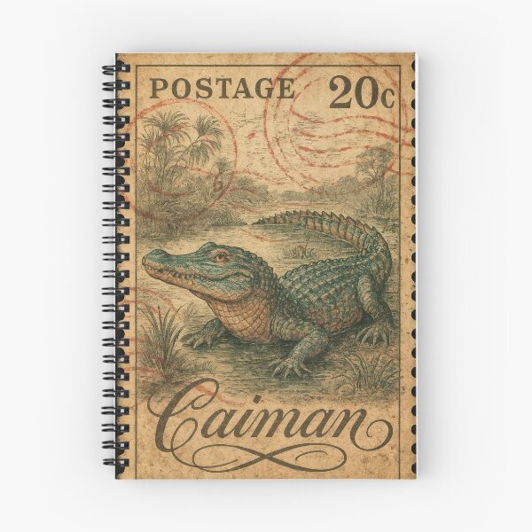 Item preview, Vintage Caiman Postage Stamp – Swamp Wildlife Collector’s Art designed and sold by ForeverPrintsOK.