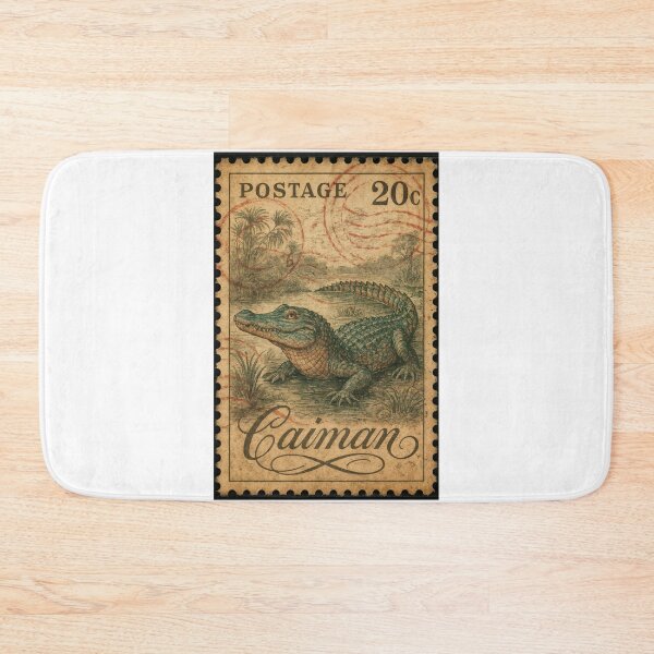 Item preview, Vintage Caiman Postage Stamp – Swamp Wildlife Collector’s Art designed and sold by ForeverPrintsOK.