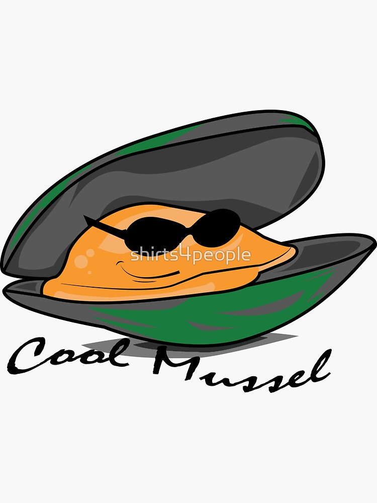 "Cool Mussel" Sticker for Sale by shirts4people Redbubble