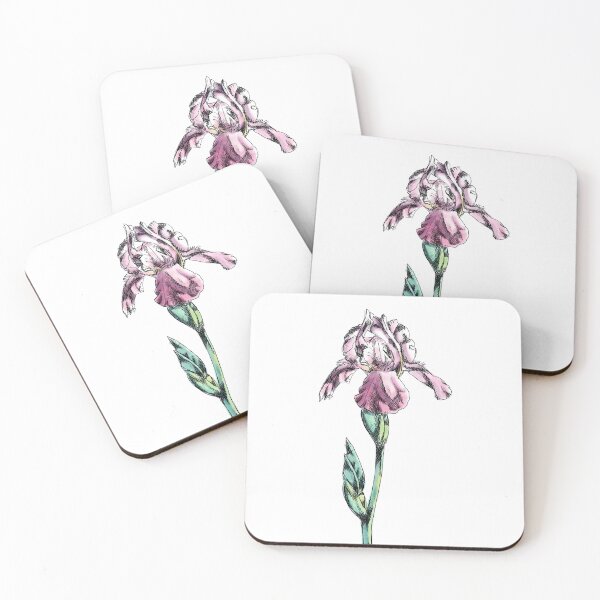 Item preview, Pink Iris Flower Botanical Illustration Pen and Ink designed and sold by Nathan Graves Art.
